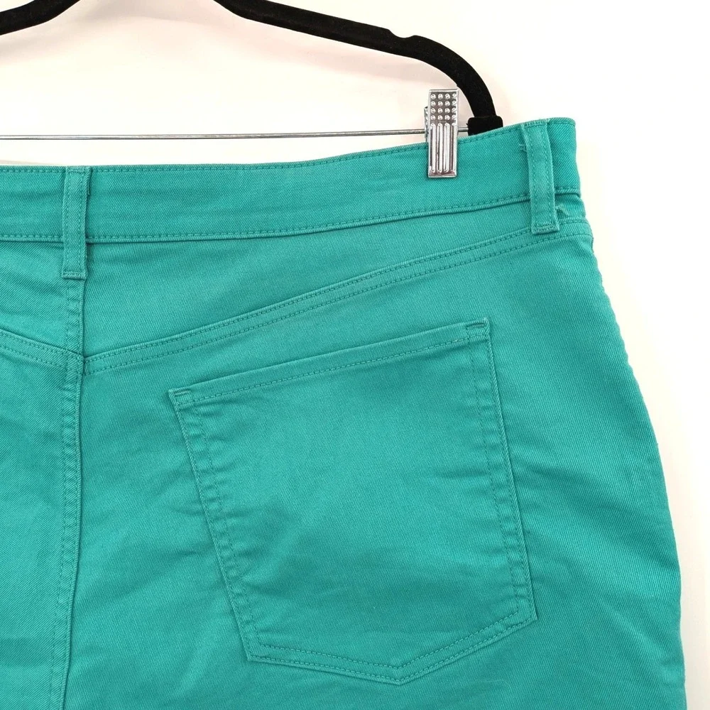 High Rise Denim Shorts Teal Stretch Fitted Casual Old Navy Size‎ 22